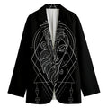 Black And White Virgo Sign Print Women's Cotton Blazer