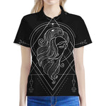 Black And White Virgo Sign Print Women's Polo Shirt