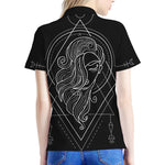 Black And White Virgo Sign Print Women's Polo Shirt