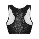 Black And White Virgo Sign Print Women's Sports Bra
