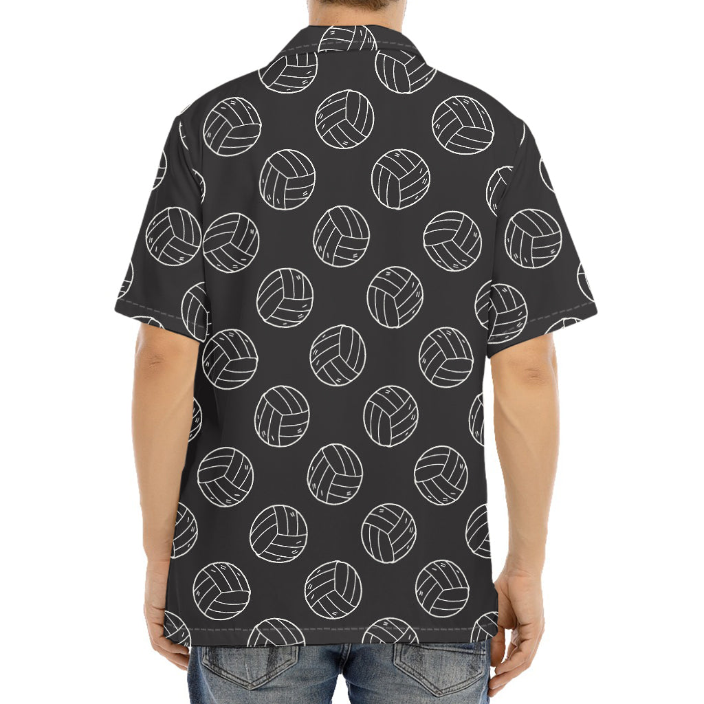 Black And White Volleyball Pattern Print Aloha Shirt