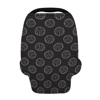 Black And White Volleyball Pattern Print Baby Seat Cover