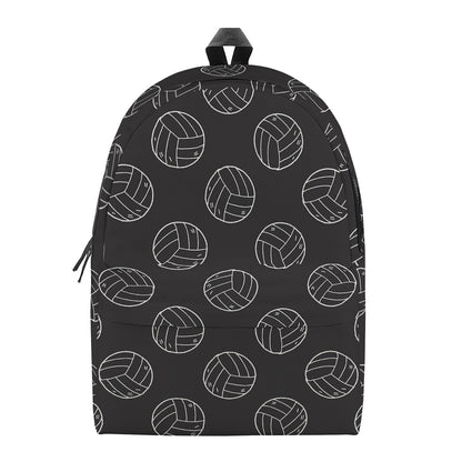 Black And White Volleyball Pattern Print Backpack