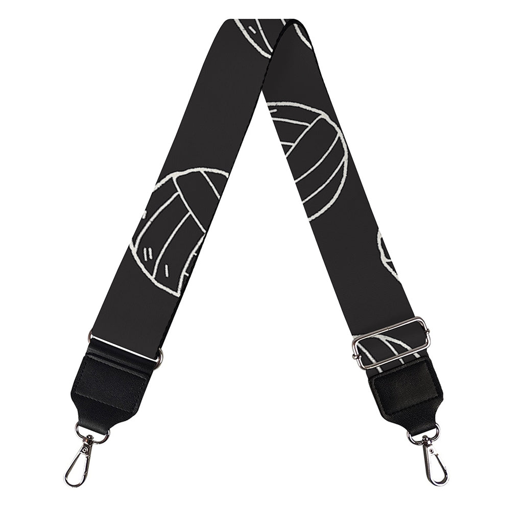 Black And White Volleyball Pattern Print Bag Strap