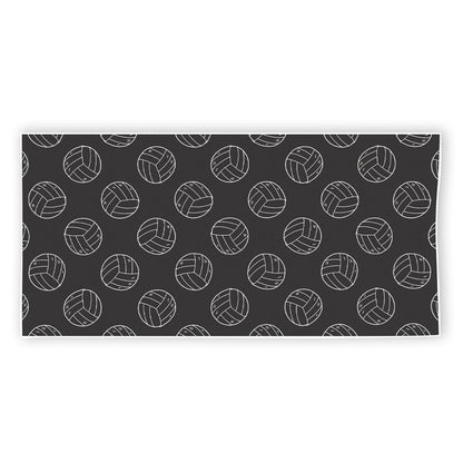 Black And White Volleyball Pattern Print Beach Towel
