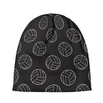 Black And White Volleyball Pattern Print Beanie