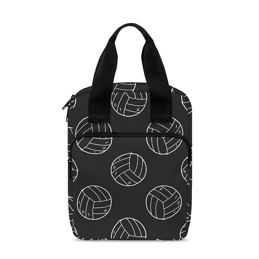 Black And White Volleyball Pattern Print Bible Tote Bag