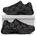 Black And White Volleyball Pattern Print Black Chunky Shoes