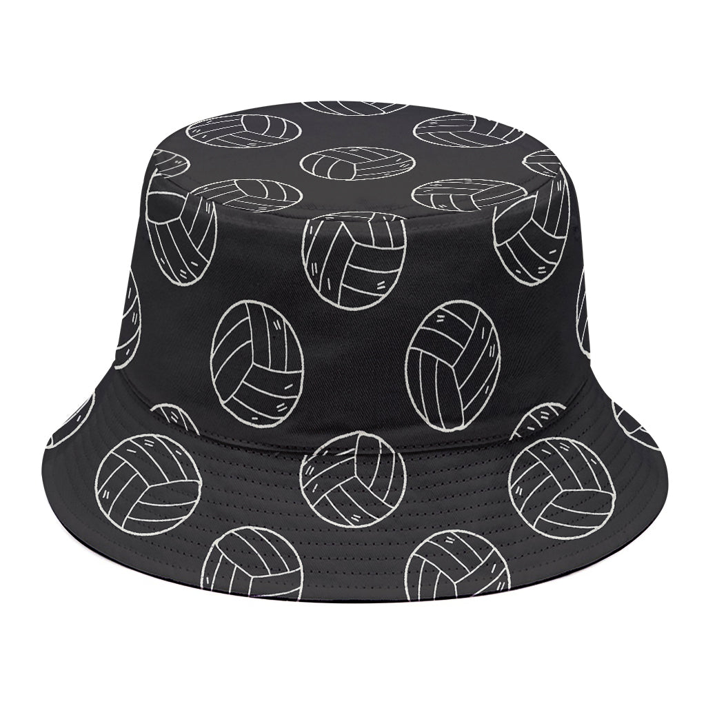Black And White Volleyball Pattern Print Bucket Hat