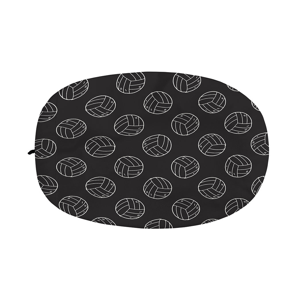 Black And White Volleyball Pattern Print Car Side Mirror Covers