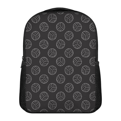 Black And White Volleyball Pattern Print Casual Backpack