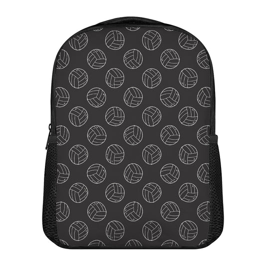 Black And White Volleyball Pattern Print Casual Backpack