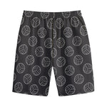 Black And White Volleyball Pattern Print Cotton Shorts