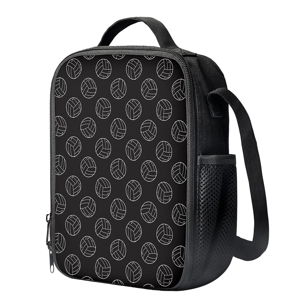 Black And White Volleyball Pattern Print Crossbody Lunch Bag