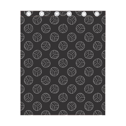 Black And White Volleyball Pattern Print Curtain