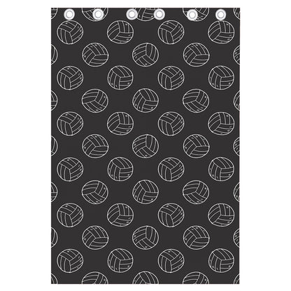 Black And White Volleyball Pattern Print Curtain