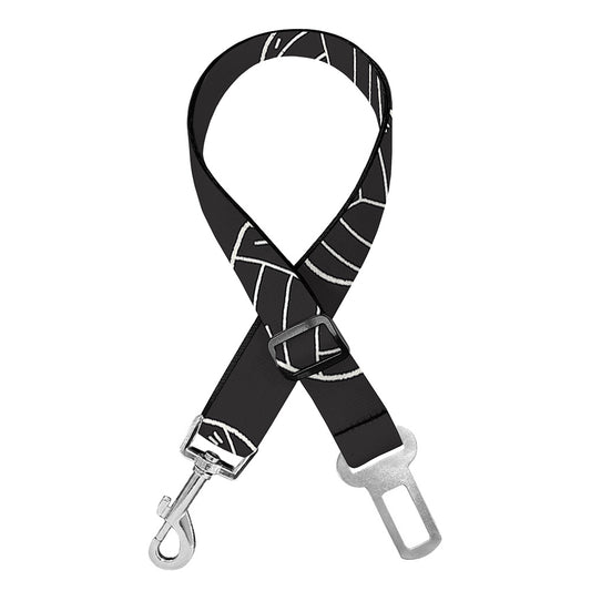 Black And White Volleyball Pattern Print Dog Seat Belt