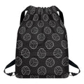 Black And White Volleyball Pattern Print Drawstring Backpack