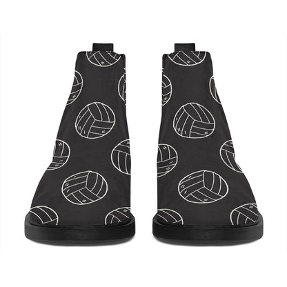 Black And White Volleyball Pattern Print Flat Ankle Boots