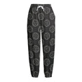 Black And White Volleyball Pattern Print Fleece Lined Knit Pants