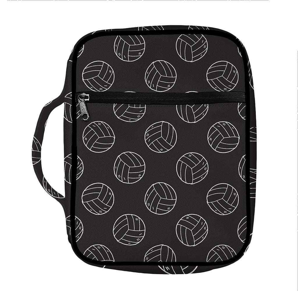 Black And White Volleyball Pattern Print Front Pocket Bible Bag