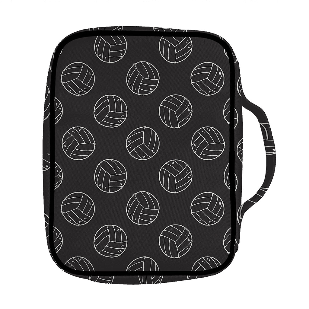 Black And White Volleyball Pattern Print Front Pocket Bible Bag