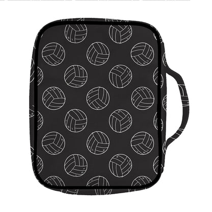 Black And White Volleyball Pattern Print Front Pocket Bible Bag