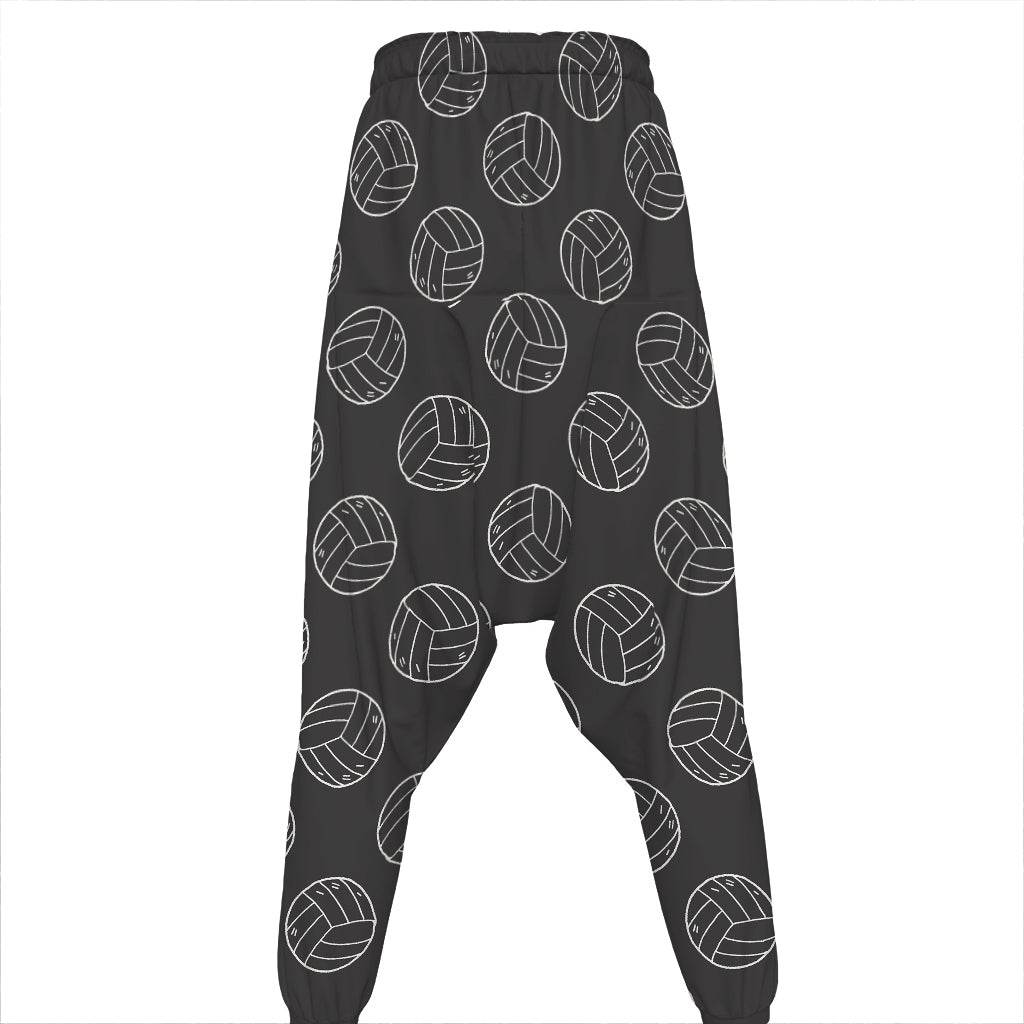 Black And White Volleyball Pattern Print Hammer Pants