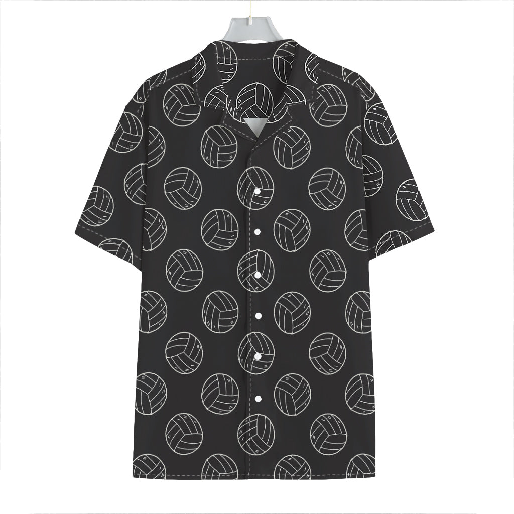 Black And White Volleyball Pattern Print Hawaiian Shirt