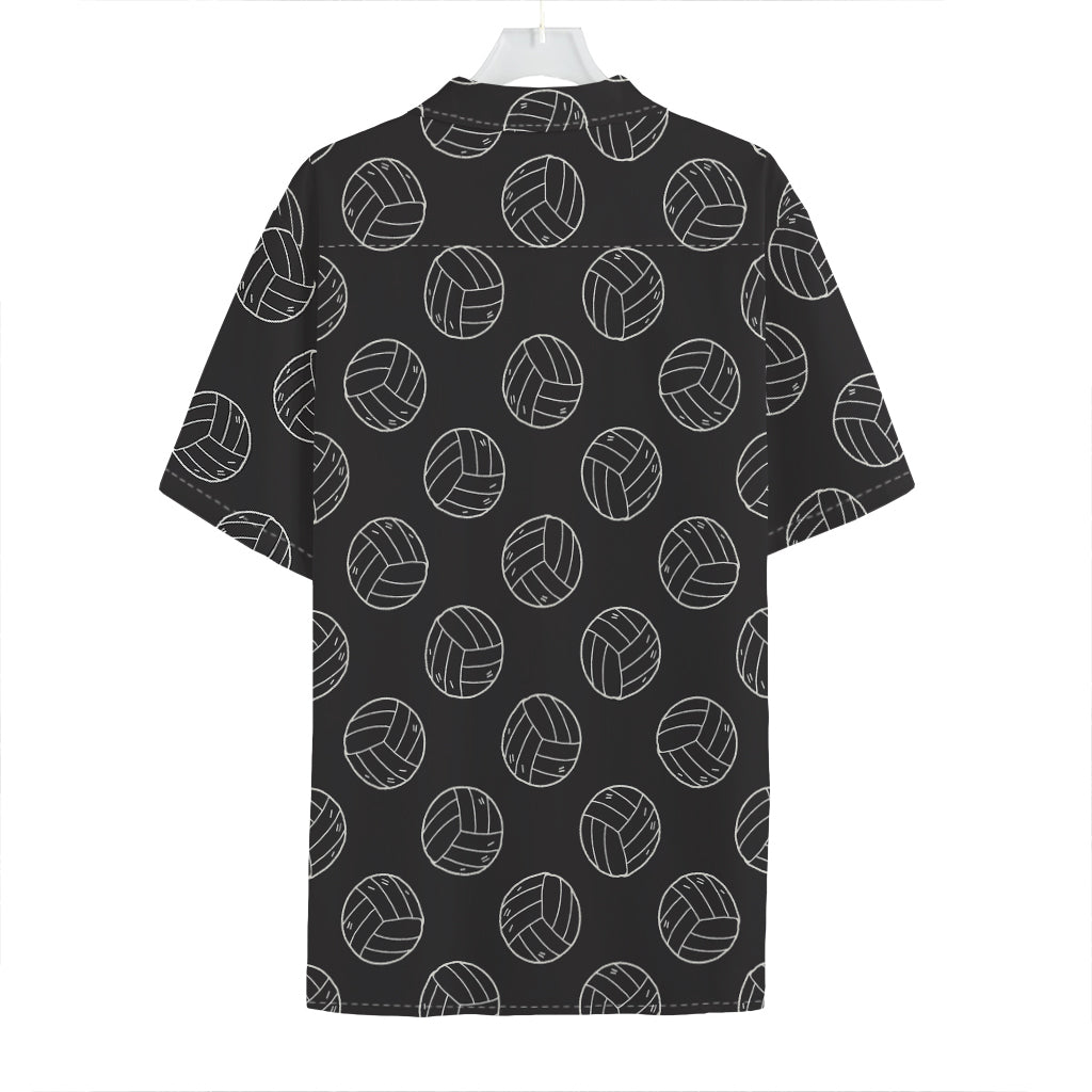 Black And White Volleyball Pattern Print Hawaiian Shirt