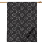 Black And White Volleyball Pattern Print House Flag