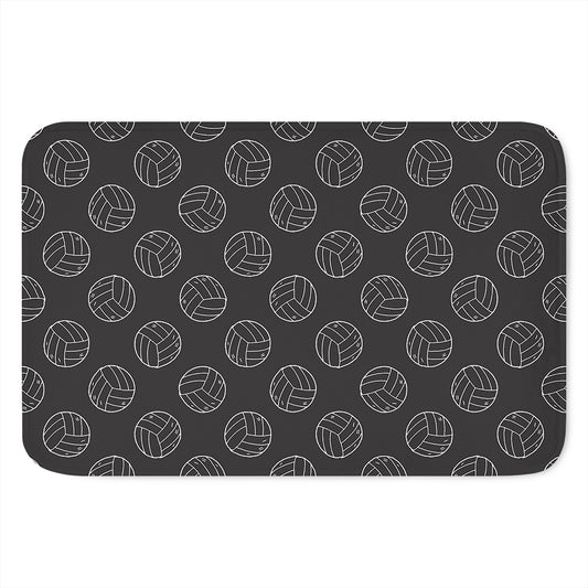 Black And White Volleyball Pattern Print Indoor Door Mat