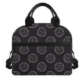 Black And White Volleyball Pattern Print Insulated Lunch Bag