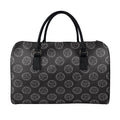 Black And White Volleyball Pattern Print Leather Duffel Bag