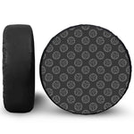 Black And White Volleyball Pattern Print Leather Spare Tire Cover