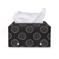 Black And White Volleyball Pattern Print Leather Tissue Box Cover