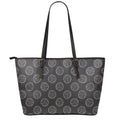 Black And White Volleyball Pattern Print Leather Tote Bag With Zipper