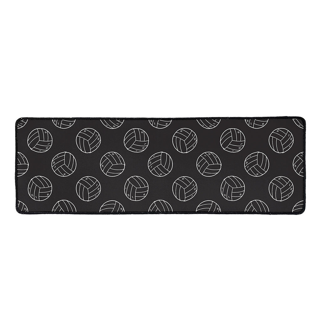Black And White Volleyball Pattern Print Long Kitchen Mat