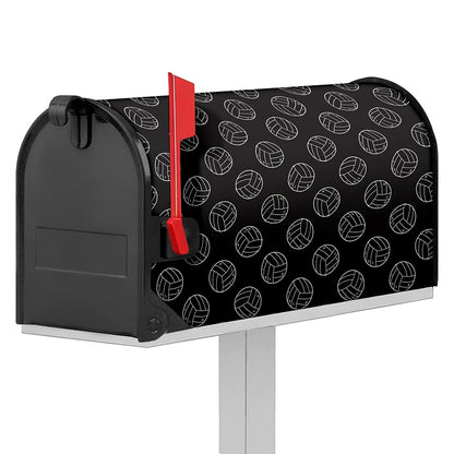 Black And White Volleyball Pattern Print Mailbox Cover