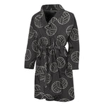 Black And White Volleyball Pattern Print Men's Bathrobe