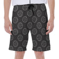 Black And White Volleyball Pattern Print Men's Beach Shorts