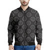 Black And White Volleyball Pattern Print Men's Bomber Jacket