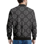Black And White Volleyball Pattern Print Men's Bomber Jacket