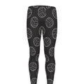 Black And White Volleyball Pattern Print Men's Leggings