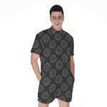 Black And White Volleyball Pattern Print Men's Rompers