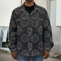 Black And White Volleyball Pattern Print Men's Shirt Jacket