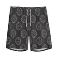 Black And White Volleyball Pattern Print Men's Athletic Shorts
