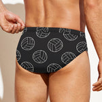 Black And White Volleyball Pattern Print Men's Swim Briefs