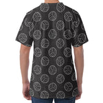 Black And White Volleyball Pattern Print Men's Velvet T-Shirt