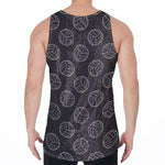 Black And White Volleyball Pattern Print Men's Velvet Tank Top